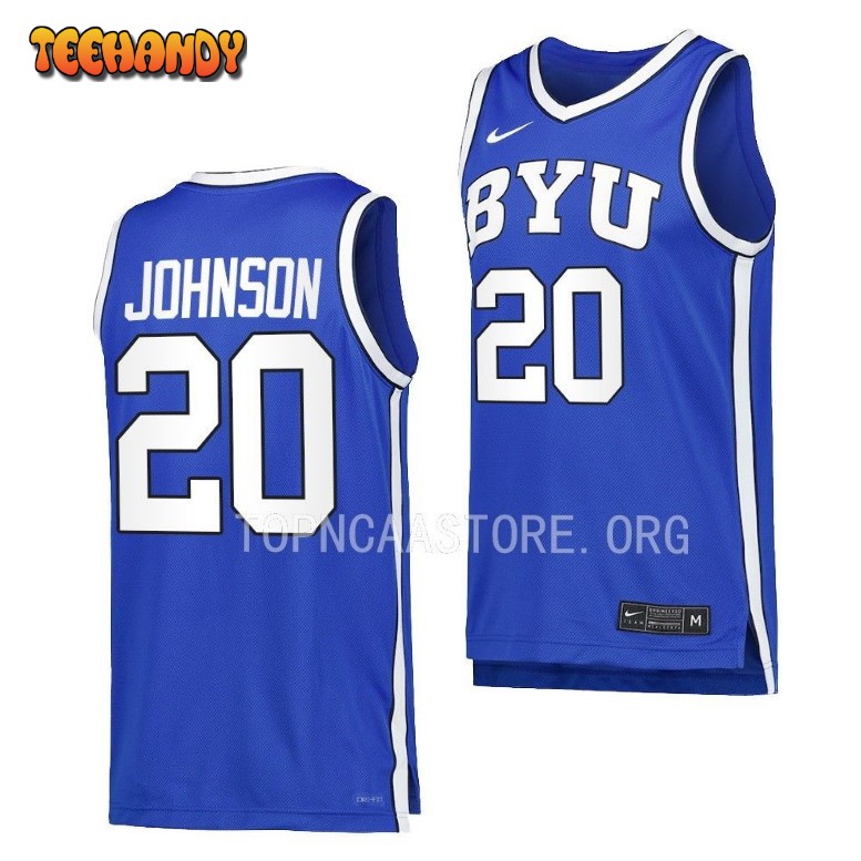 BYU Cougars Spencer Johnson Royal Replica College Basketball Jersey