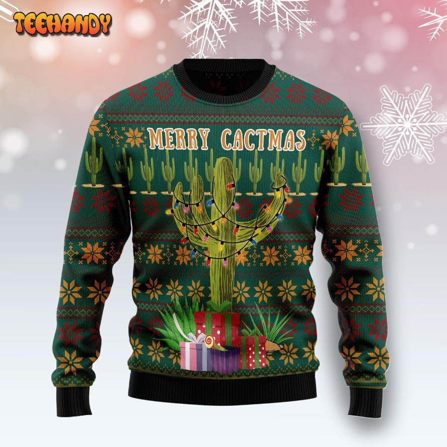 Cactus Christmas Tree Ugly Christmas Sweater, All Over Print Sweatshirt