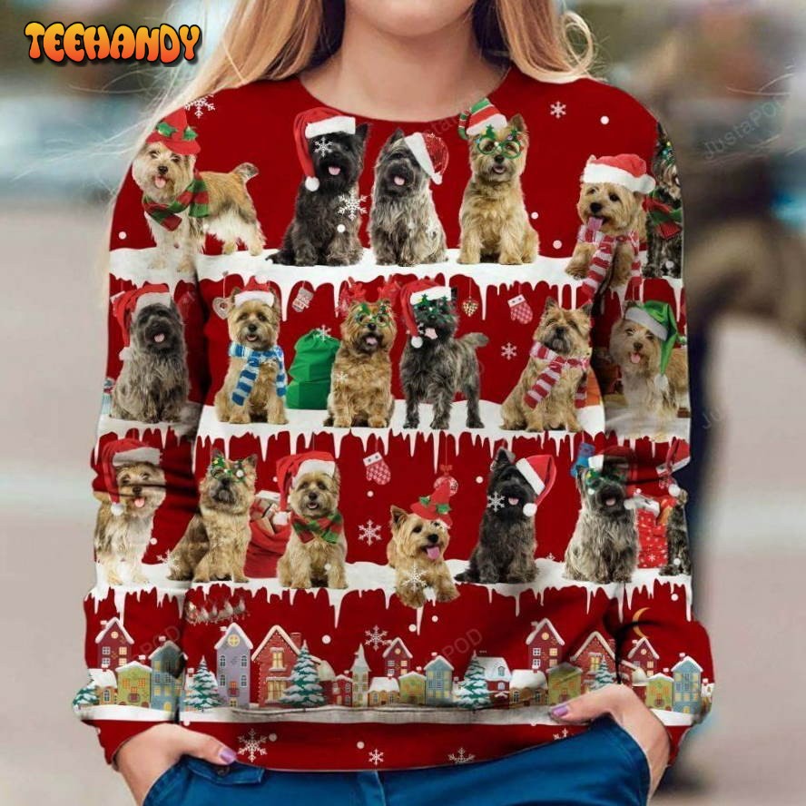 Cairn Terrier Ugly Christmas Sweater, All Over Print Sweatshirt, Ugly Sweater