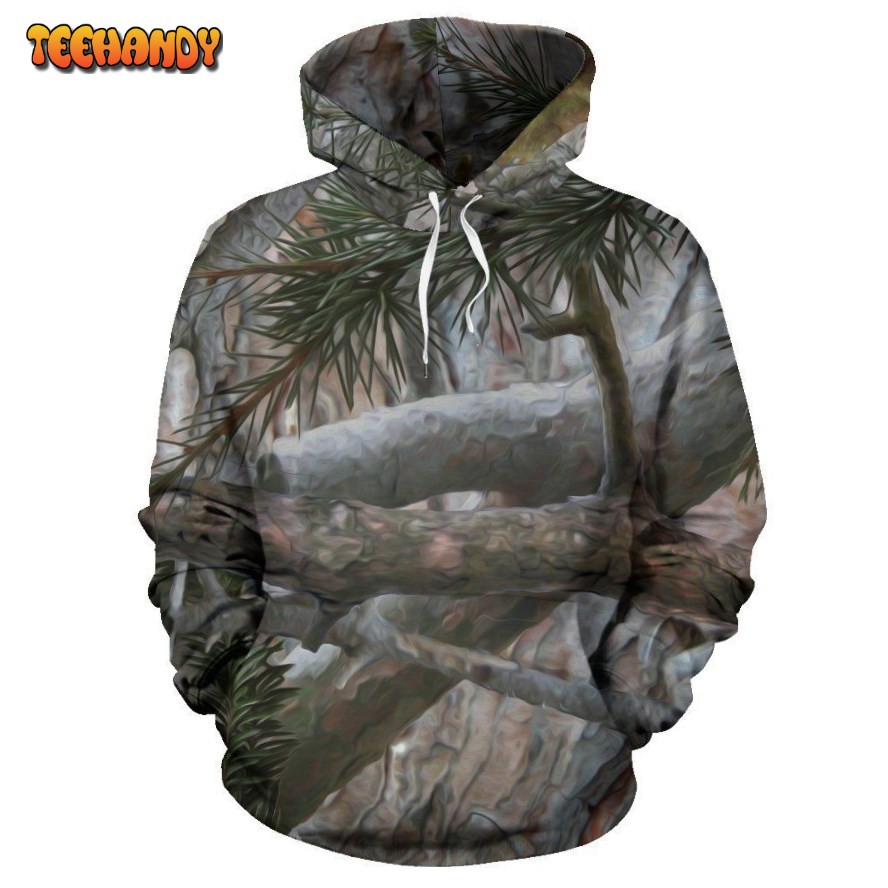 Camo Realistic Tree Forest Pattern Pullover 3D Hoodie For Men Women