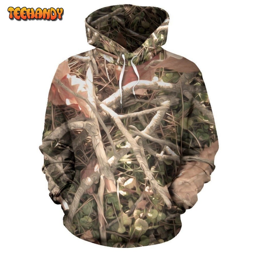 Camouflage Realistic Tree Authumn Print Pullover 3D Hoodie