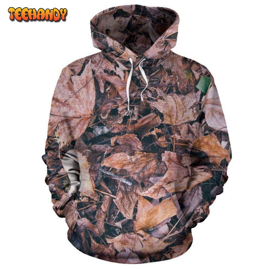 Camouflage Realistic Tree Leaf Print Pullover 3D Hoodie For Men Women