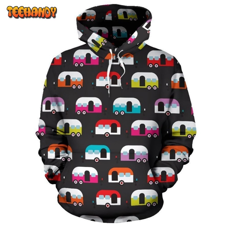 Camper Caravan Pattern Pullover 3D Hoodie For Men Women