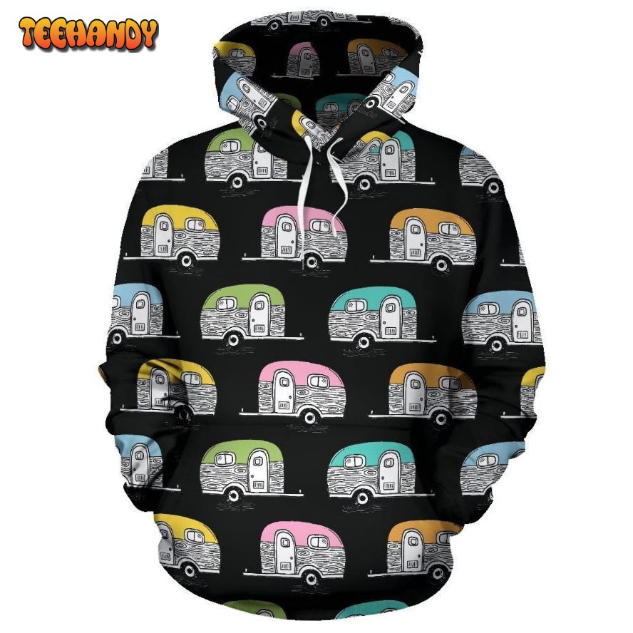 Camper Pattern Camping Themed No 2 Print Pullover 3D Hoodie