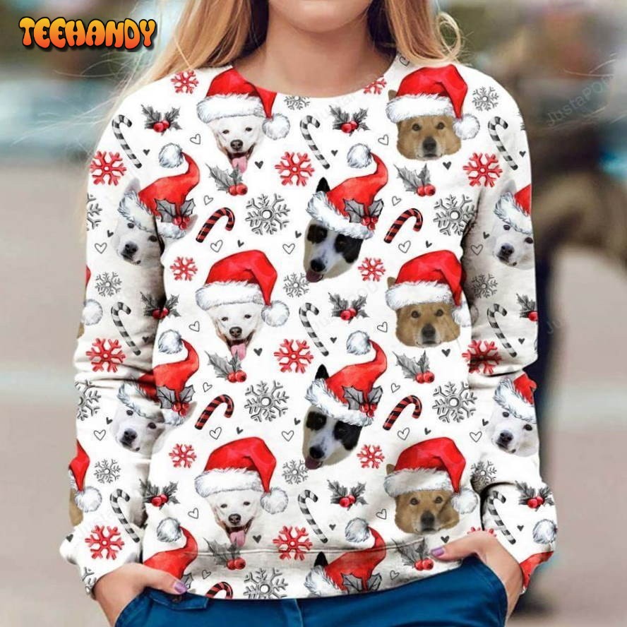 Canaan Dog Ugly Christmas Sweater, All Over Print Sweatshirt, Ugly Sweater