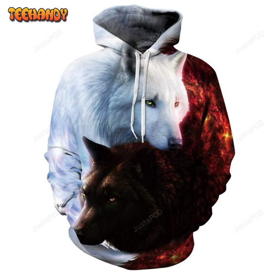 Canis lupus arctosCanis lupus Black 3D 3D Hoodie For Men Women