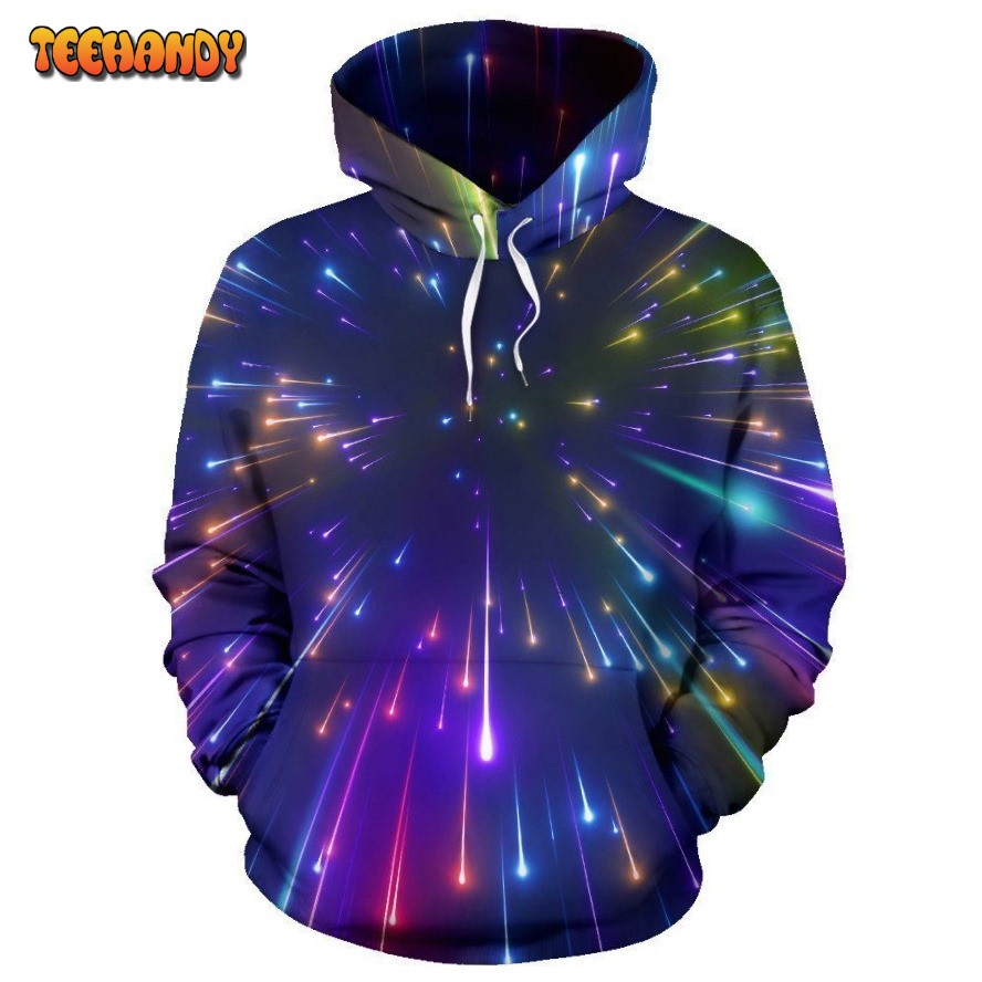 Celestial Rainbow Speed Light Pullover 3D Hoodie For Men Women