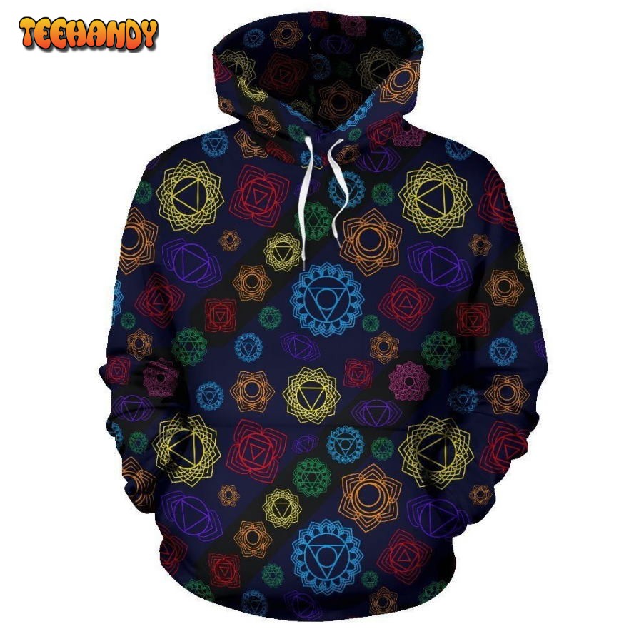 Chakra Colorful Print Pattern Pullover 3D Hoodie For Men Women Hoodie