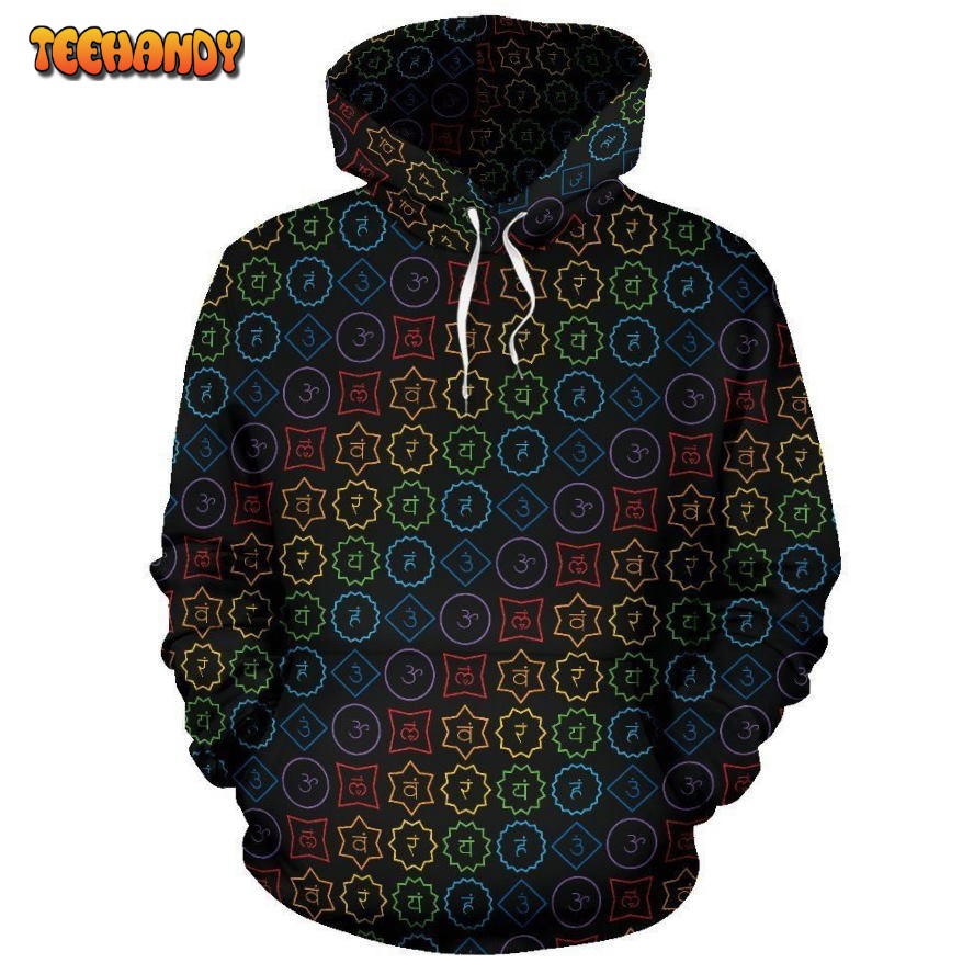 Chakra Colorful Symbol Pattern Pullover 3D Hoodie For Men Women Hoodie