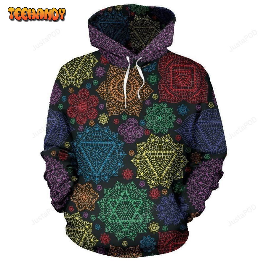 Chakra Mandala Print Pattern Pullover 3D Hoodie For Men Women Hoodie