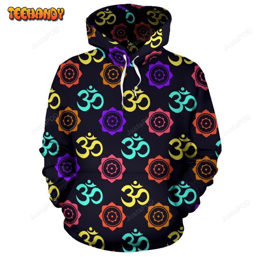 Chakra OM Print Pattern Pullover 3D Hoodie For Men Women Hoodie