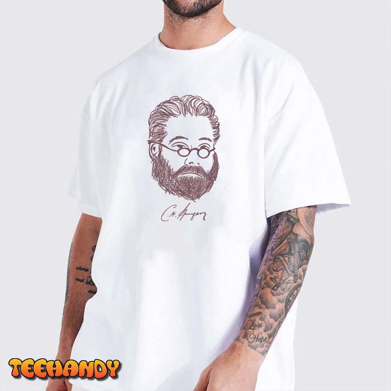 Charles Haddon Spurgeon Portrait with Full Beard and Glasses T-Shirt