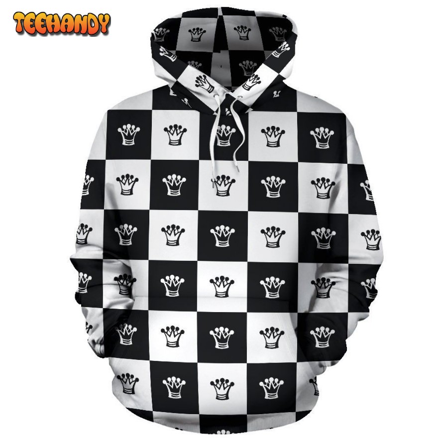 Checkered Flag Crown Pattern Pullover 3D Hoodie For Men Women Hoodie