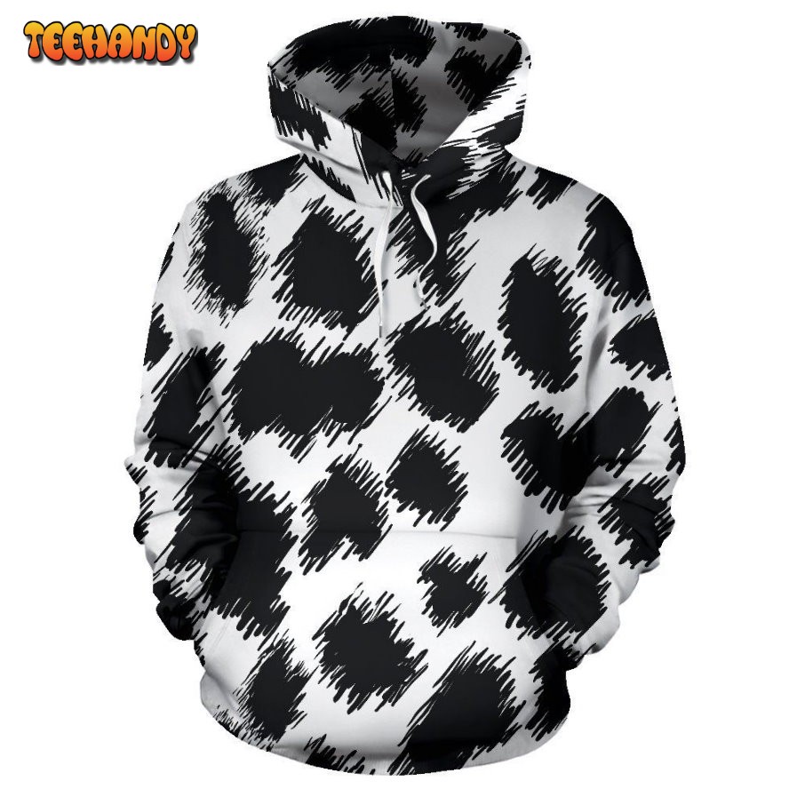 Cheetah Black Print Pattern Pullover 3D Hoodie For Men Women Hoodie