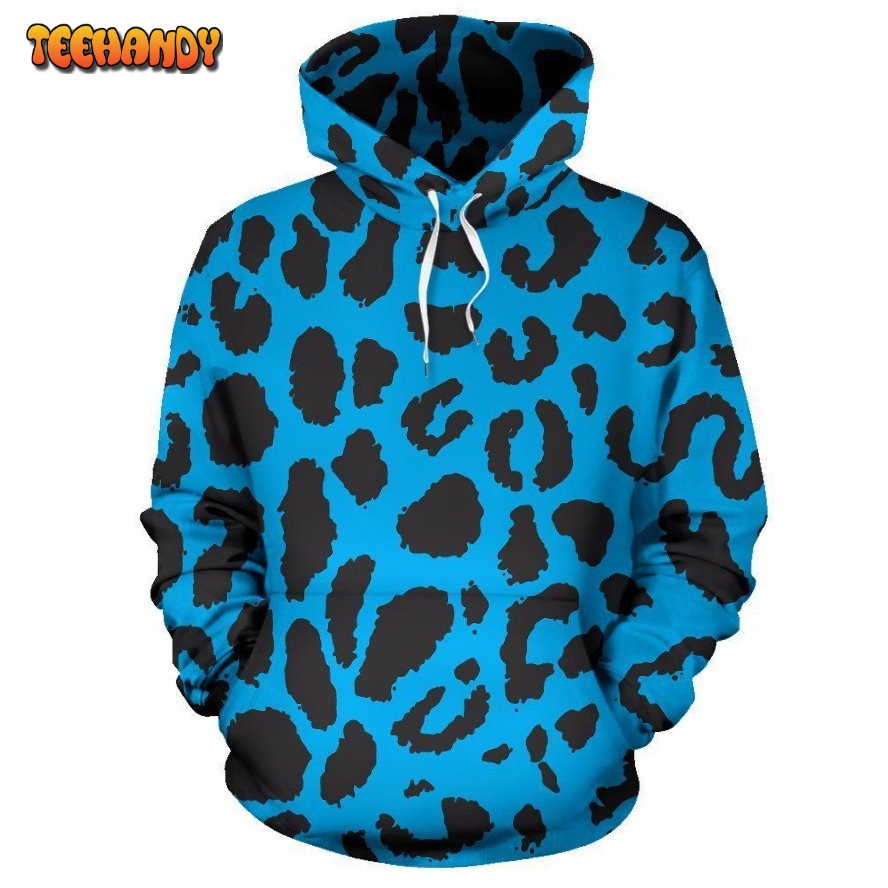 Cheetah Blue Print Pattern Pullover 3D Hoodie For Men Women Hoodie