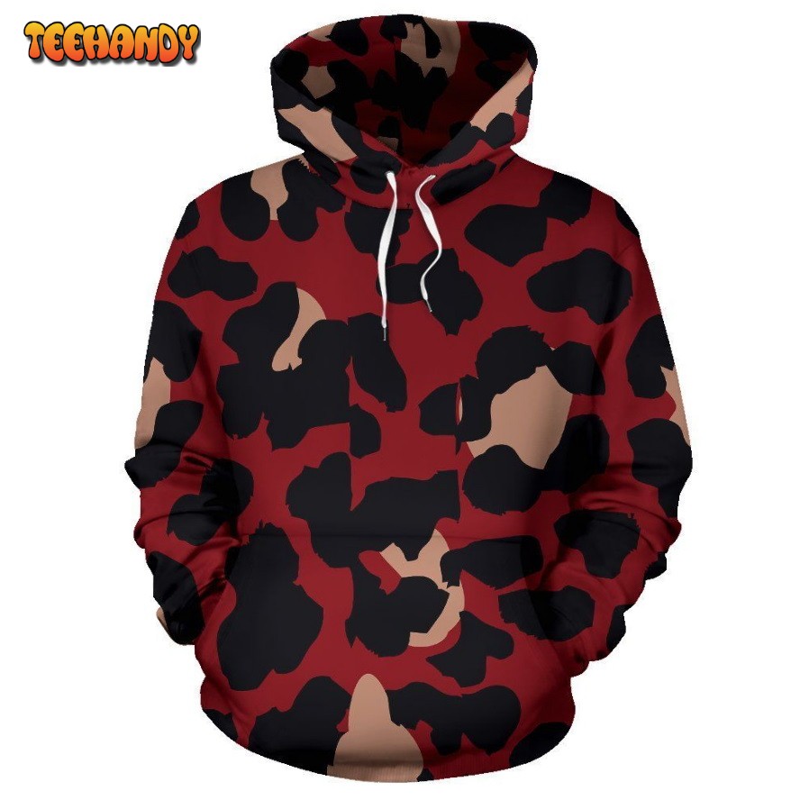 Cheetah Red Print Pattern Pullover 3D Hoodie For Men Women Hoodie