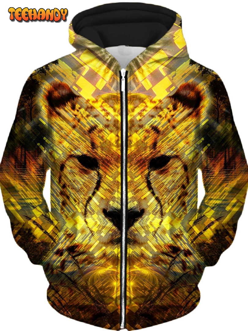 Cheetah Unisex Zip-Up 3D Hoodie For Men Women Hoodie