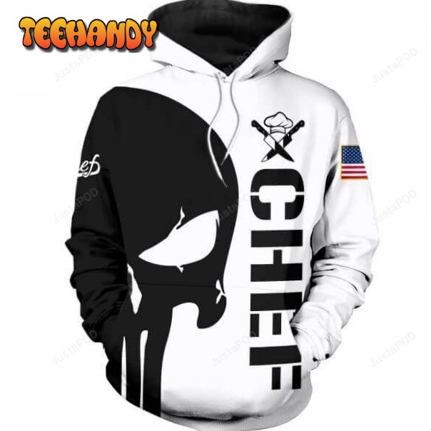 Chef Punisher Skull Men Women 3D Hoodie Shirt Chef Punisher Skull 3D