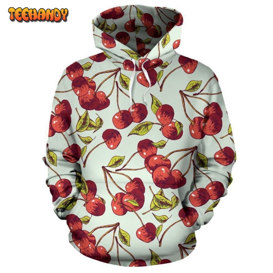 Cherry Hand Draw Pullover 3D Hoodie For Men Women Hoodie