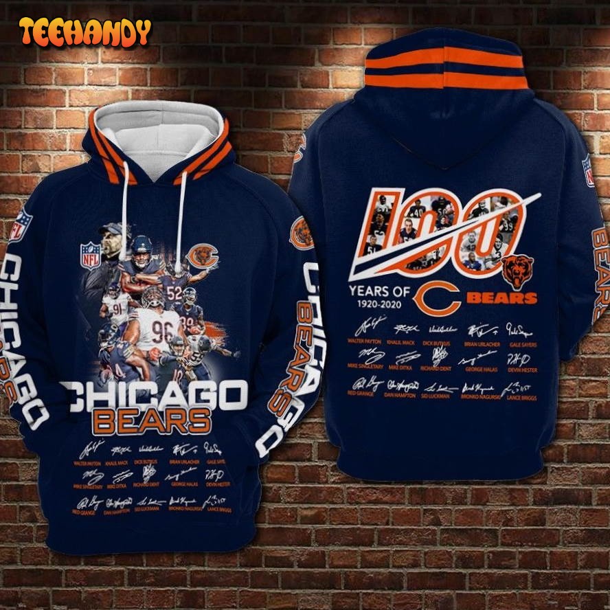 Chicago Bears 100 3D Hoodie For Men For Women All Over Printed Hoodie