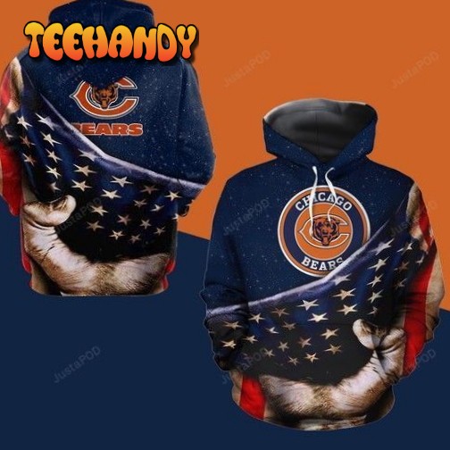 Chicago Bears Allover Pullover And Zippered Hoodies Custom 3d Graphic