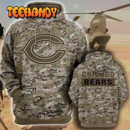 Chicago Bears Camo Pullover And Zippered Hoodies Custom 3d Graphic