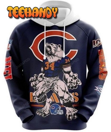 Chicago Bears Fan Pullover And Zippered Hoodies Custom 3d Graphic