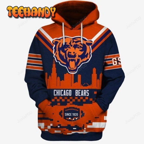 Chicago Bears Ncaa Football Anniversary 3d Hoodie For Men Women Chicago