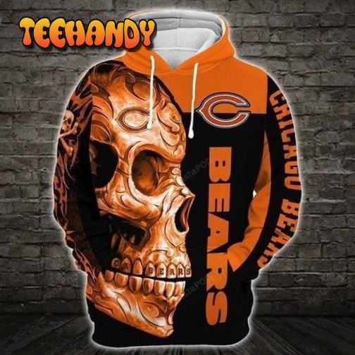 Chicago Bears Nfl Skull Pullover And Zippered Hoodies Custom 3d Hoodie