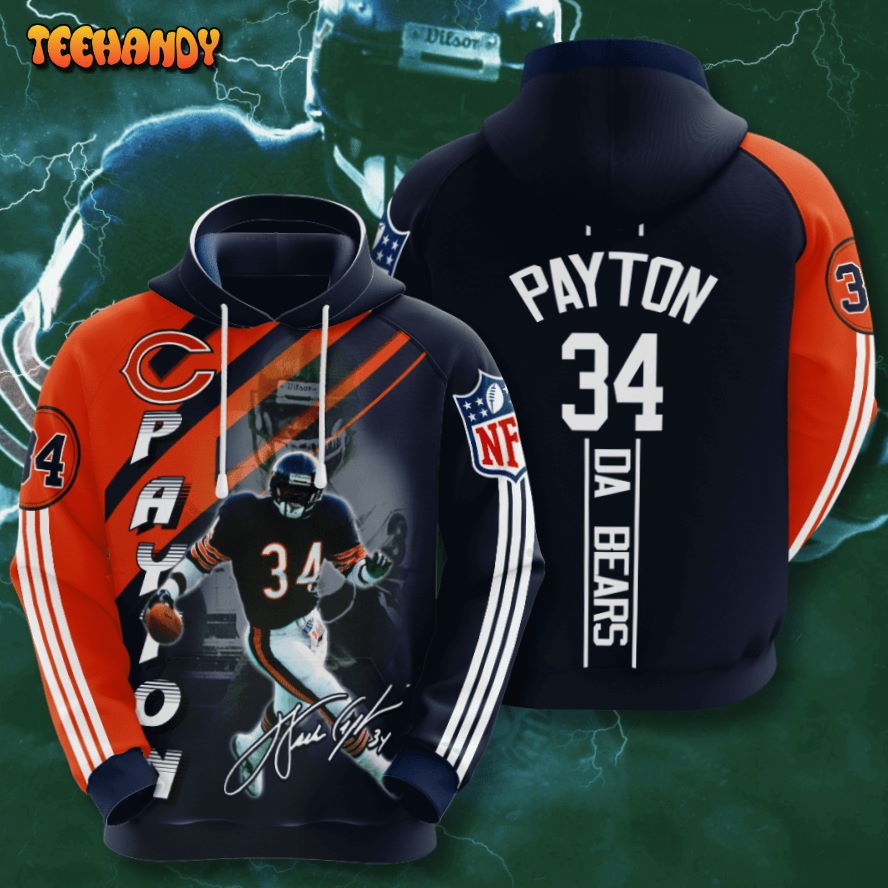 Chicago Bears Walter Payton 3D Hoodie For Men For Women Hoodie