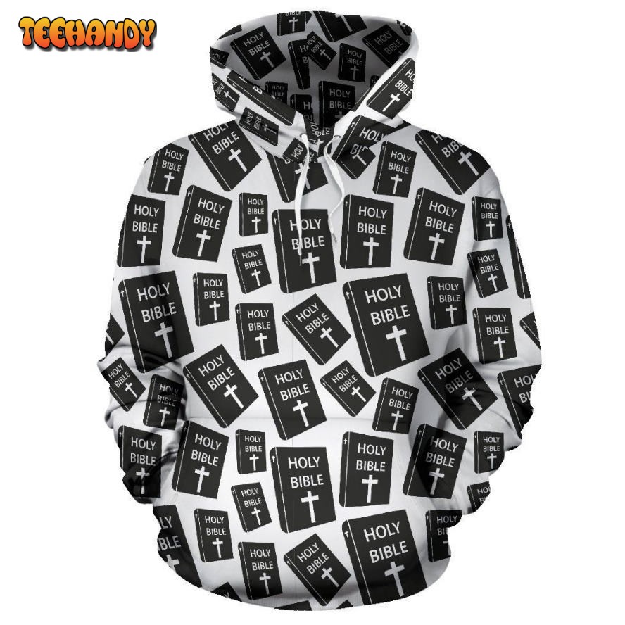 Christian Holy Bible Book Pattern Pullover 3D Hoodie Hoodie