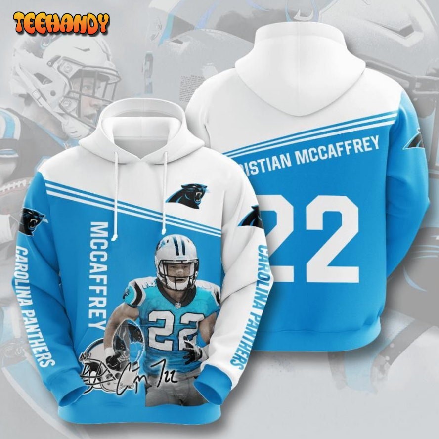 Christian Mccaffrey No 22 With Carolina Panthers 3D Hoodie Shirt