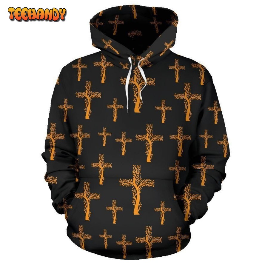 Christian Tree of Life Cross Design Pullover 3D Hoodie