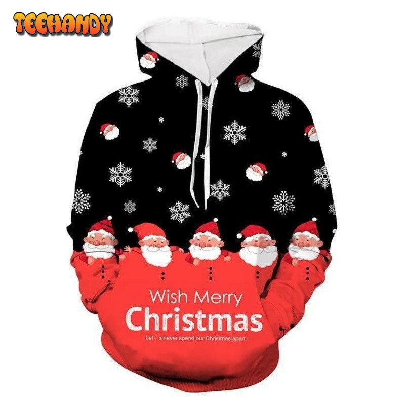 Christmas 3D 3D Hoodie All Over 3D Printed Hoodies-Santa Claus