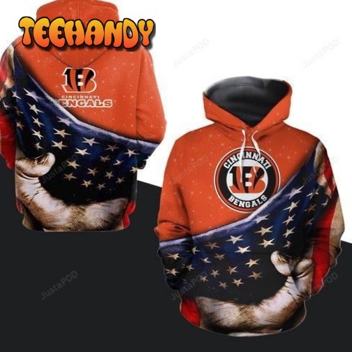 Cincinnati Bengals Allover Pullover And Zippered Hoodies Custom 3d