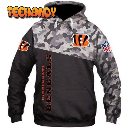 Cincinnati Bengals Camo Pullover And Zippered Hoodies Custom 3d Graphic