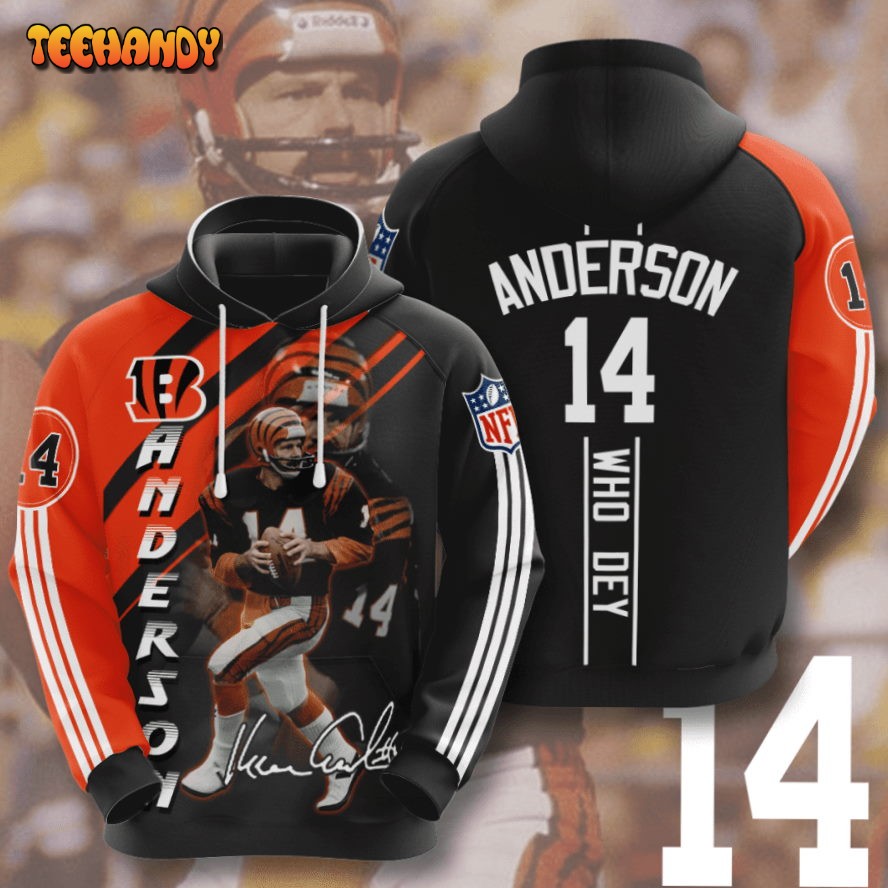 Cincinnati Bengals Ken Anderson 3D Hoodie For Men For Women