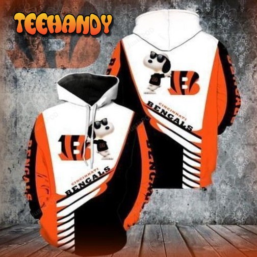 Cincinnati Bengals Snoopy Pullover Zippered Hoodies Custom 3d Graphic