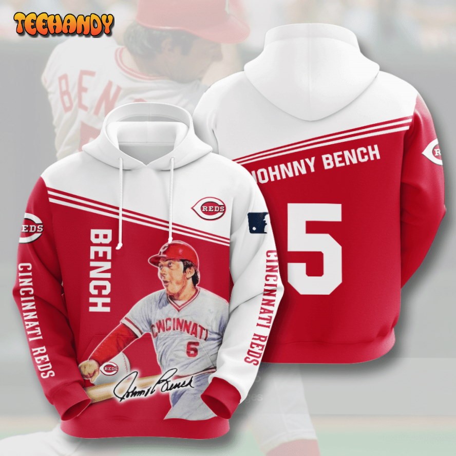 CINCINNATI REDS Johnny Bench 3D Hoodie For Men For Women