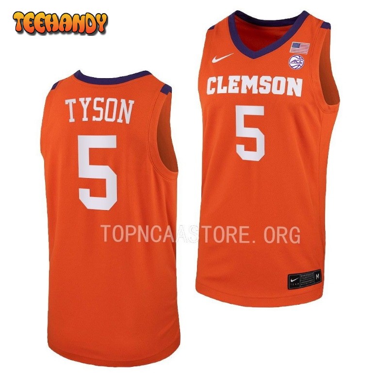 Clemson Tigers Hunter Tyson Orange Replica College Basketball Jersey