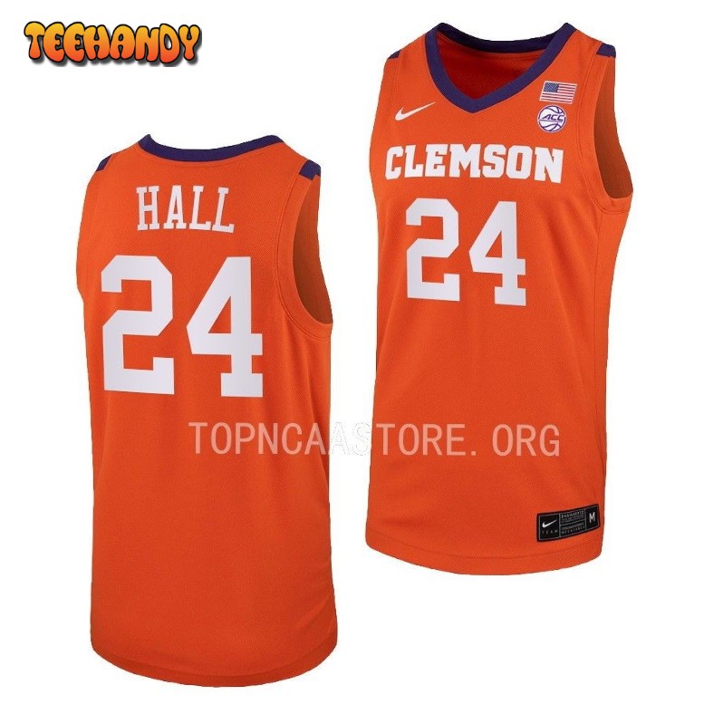 Clemson Tigers PJ Hall Orange Replica College Basketball Jersey