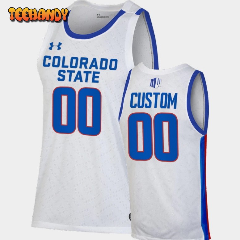 Colorado State Rams Custom White Replica College Basketball Jersey