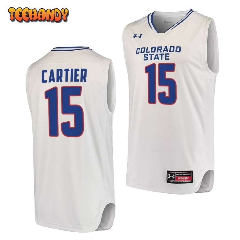 Colorado State Rams Patrick Cartier White College Basketball Jersey