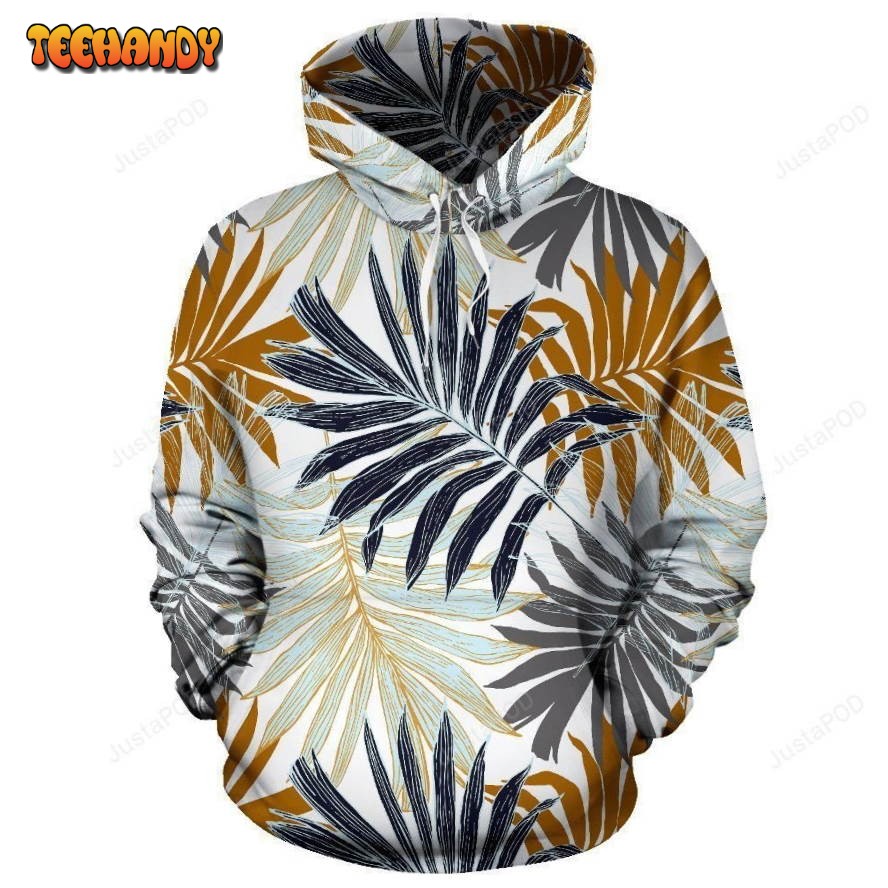 Colorful Tropical Palm Leaves Pullover 3D Hoodie For Men Women