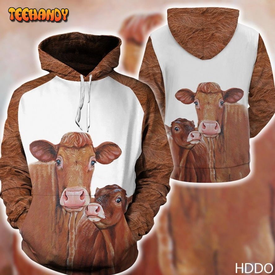 Cow Family 3D Hoodie For Men For Women All Over Printed Hoodie