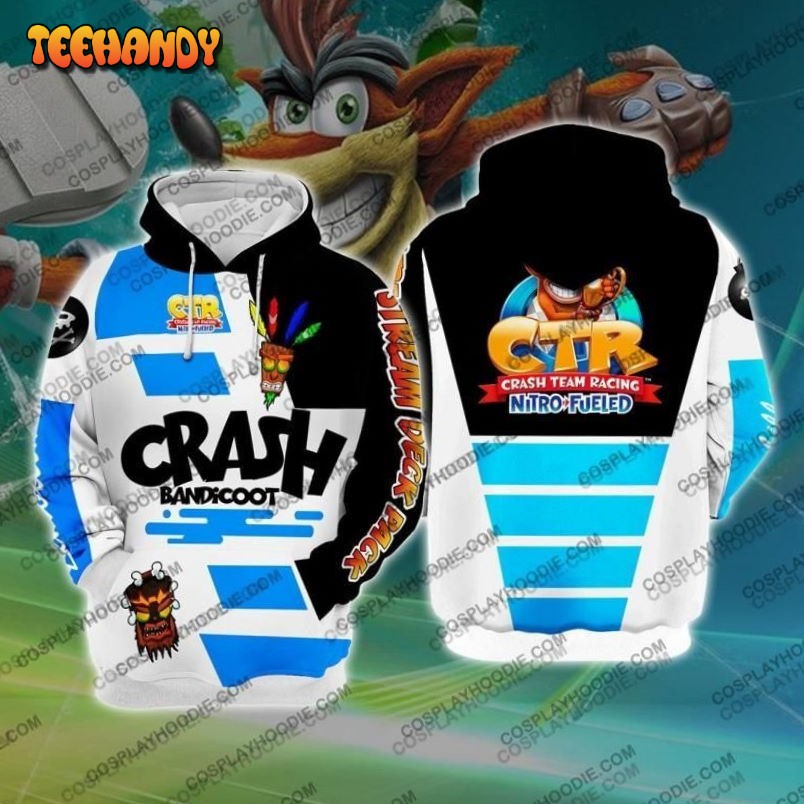 Crash Bandicoot Blue 2 Cosplay 3D Hoodie For Men Women