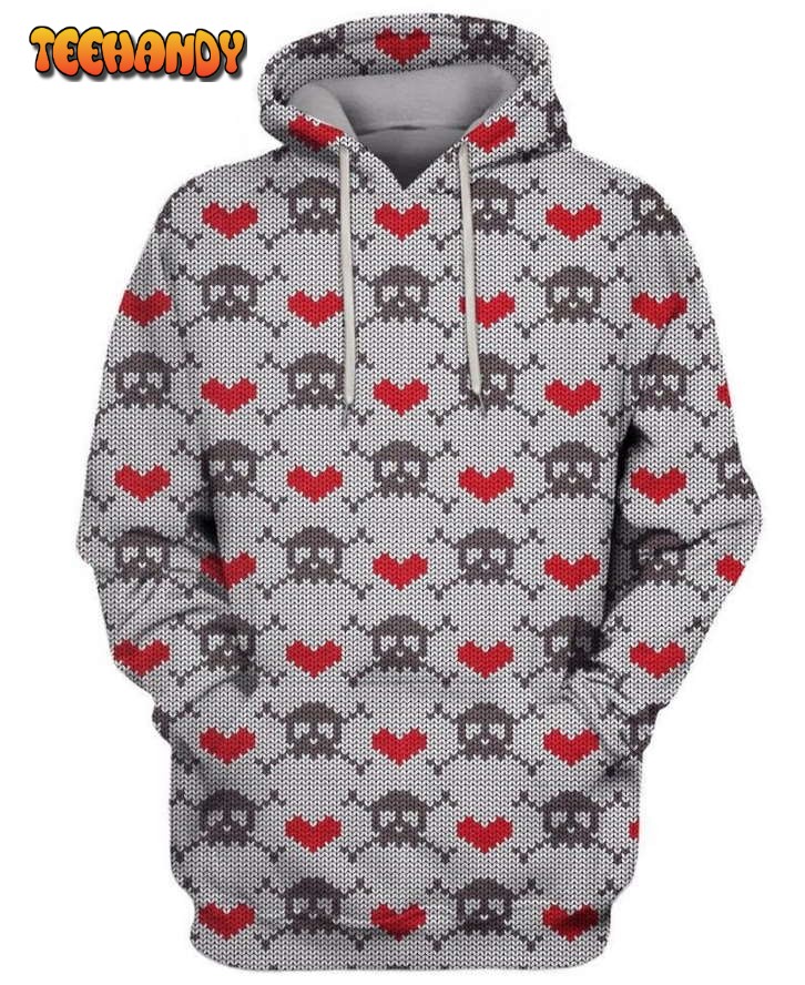 CROSSBONES AND HEARTS 3D Hoodie For Men For Women