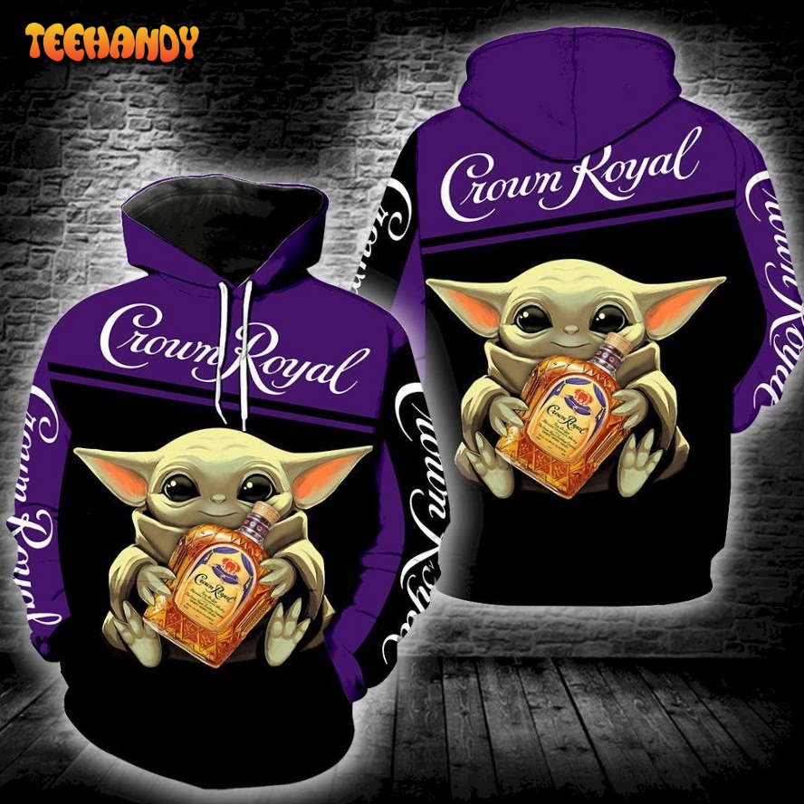 Crown Royal Baby Yoda Full All Over Print 3D Hoodie For Men And Women