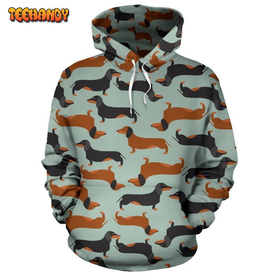 Dachshund Cute Print Pattern Pullover 3D Hoodie For Men Women