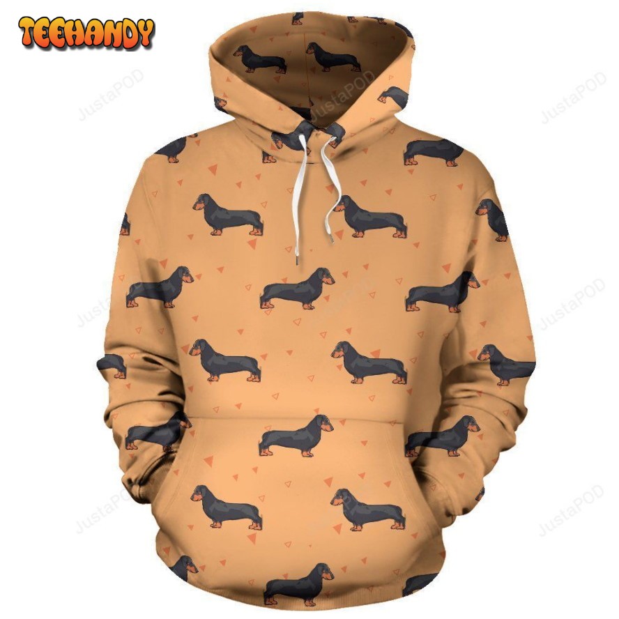 Dachshund Draw Print Pattern Pullover 3D Hoodie For Men Women